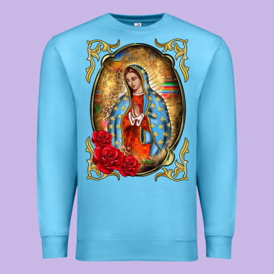 Our Lady Of Guadalupe Frame Premium Sweatshirt Designed By Barkaloodesign