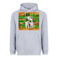 Heather Grey st patricks goat family shamrock gold serape leopard glitter wooden tu Heavyweight Hoodie - Artiststas