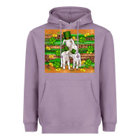 Lavender st patricks goat family shamrock gold serape leopard glitter wooden tu Heavyweight Hoodie - Artiststas
