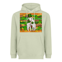 Matcha st patricks goat family shamrock gold serape leopard glitter wooden tu Heavyweight Hoodie - Artiststas