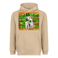 Mushroom st patricks goat family shamrock gold serape leopard glitter wooden tu Heavyweight Hoodie - Artiststas