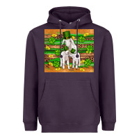 Plum st patricks goat family shamrock gold serape leopard glitter wooden tu Heavyweight Hoodie - Artiststas