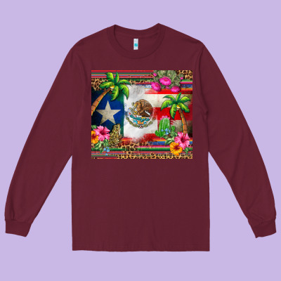 Mexico And Puerto Rico Long Sleeve Tee Designed By Cts Tumbler Store