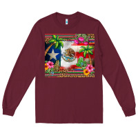 Burgundy mexico and puerto rico Long Sleeve Tee - CTS Tumbler Store