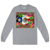 Heather Grey mexico and puerto rico Long Sleeve Tee - CTS Tumbler Store