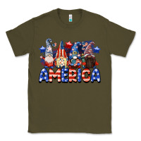 Army Green America gnomes 4th of July Classic Tee - CowGirlArtShop