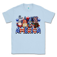 Dusty Blue America gnomes 4th of July Classic Tee - CowGirlArtShop