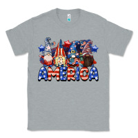 Heather Grey America gnomes 4th of July Classic Tee - CowGirlArtShop