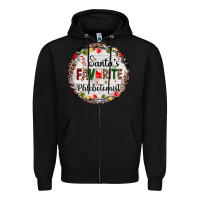 Black christmas santas favorite phlebotomist light Zipper Hoodie - AdoDesignShop