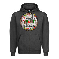 Charcoal Heather christmas santas favorite phlebotomist light Zipper Hoodie - AdoDesignShop