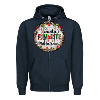 Navy christmas santas favorite phlebotomist light Zipper Hoodie - AdoDesignShop