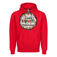 Red christmas santas favorite phlebotomist light Zipper Hoodie - AdoDesignShop
