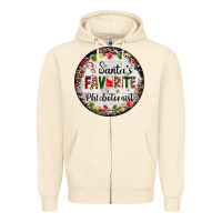 Christmas Santas Favorite Phlebotomist Light Zipper Hoodie | Teevron