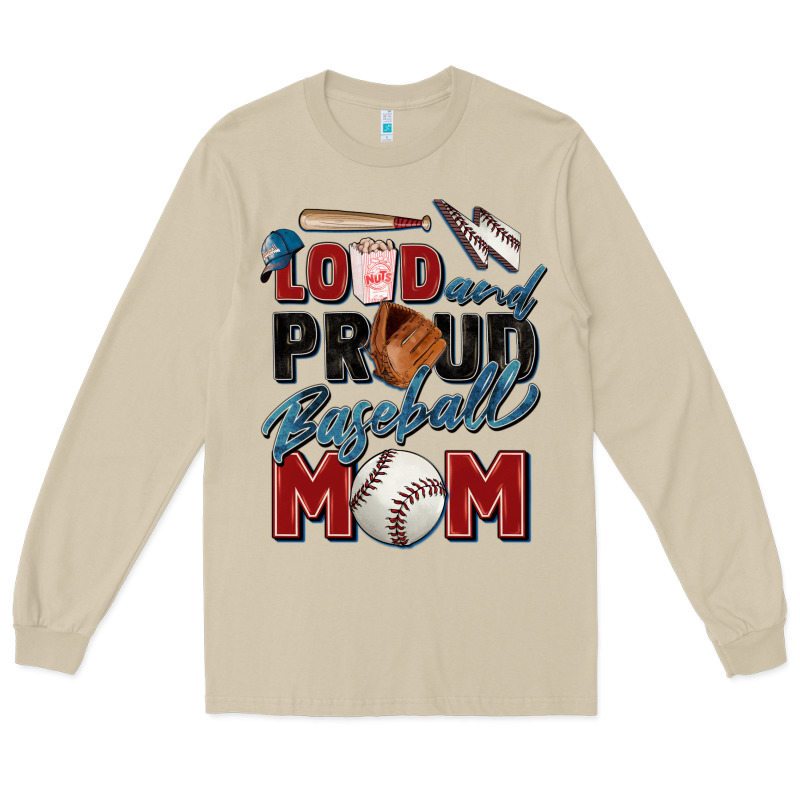 Loud And Proud Baseball Mom Long Sleeve Tee by Zillion Design Studio | Teevron