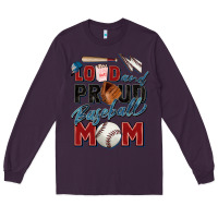Plum loud and proud baseball mom Long Sleeve Tee - Zillion Design Studio
