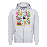 Heather Grey hooray for the last day black Zipper Hoodie - JahusDesignShop
