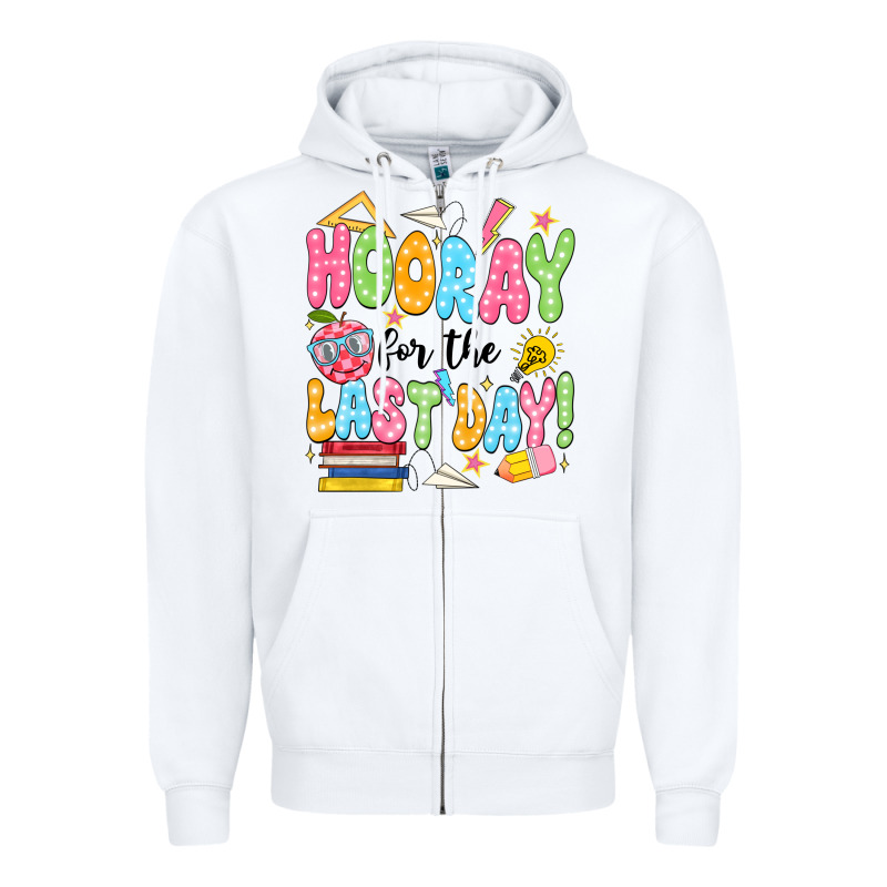 Hooray For The Last Day Black Zipper Hoodie by JahusDesignShop | Teevron