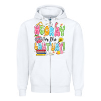 White hooray for the last day black Zipper Hoodie - JahusDesignShop