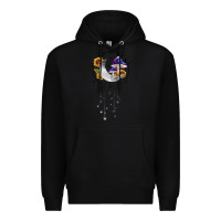 Black moon and mushrooms with sunflower Premium Hoodie - MaliasSmallBusiness