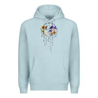 Blue Mist moon and mushrooms with sunflower Premium Hoodie - MaliasSmallBusiness