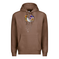 Chestnut moon and mushrooms with sunflower Premium Hoodie - MaliasSmallBusiness