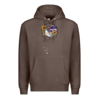 Coffee moon and mushrooms with sunflower Premium Hoodie - MaliasSmallBusiness