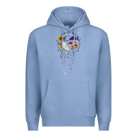 Colony Blue moon and mushrooms with sunflower Premium Hoodie - MaliasSmallBusiness
