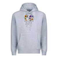 Heather Grey moon and mushrooms with sunflower Premium Hoodie - MaliasSmallBusiness