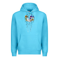 Ocean Blue moon and mushrooms with sunflower Premium Hoodie - MaliasSmallBusiness