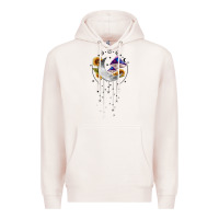 Pale Pink moon and mushrooms with sunflower Premium Hoodie - MaliasSmallBusiness
