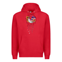 Red moon and mushrooms with sunflower Premium Hoodie - MaliasSmallBusiness