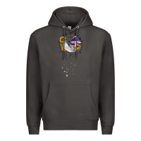 Smoke moon and mushrooms with sunflower Premium Hoodie - MaliasSmallBusiness