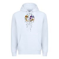 White moon and mushrooms with sunflower Premium Hoodie - MaliasSmallBusiness