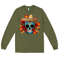 Army Green mexico skull Long Sleeve Tee - CTS Tumbler Store