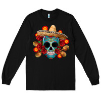 Black mexico skull Long Sleeve Tee - CTS Tumbler Store