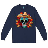 Navy mexico skull Long Sleeve Tee - CTS Tumbler Store