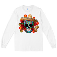 White mexico skull Long Sleeve Tee - CTS Tumbler Store
