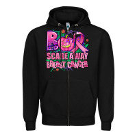 Black halloween boo with cancer ribbon breast cancer sca Zipper Hoodie - AdoDesignShop