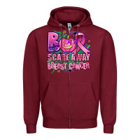 Burgundy halloween boo with cancer ribbon breast cancer sca Zipper Hoodie - AdoDesignShop