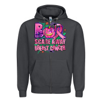 Smoke halloween boo with cancer ribbon breast cancer sca Zipper Hoodie - AdoDesignShop