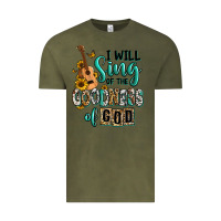 Vintage Olive i will sing of the goodness of god Vintage Tee - RanaPortraitStore