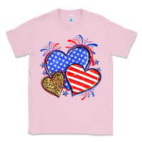 Bubblegum Pink American flag leopard hearts Classic Tee - Neo Western