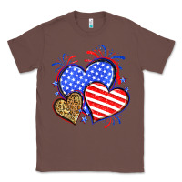 Chestnut American flag leopard hearts Classic Tee - Neo Western