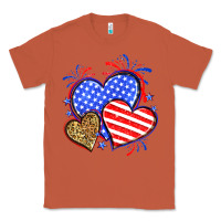 Copper American flag leopard hearts Classic Tee - Neo Western