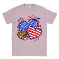Lilac American flag leopard hearts Classic Tee - Neo Western