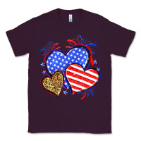 Plum American flag leopard hearts Classic Tee - Neo Western