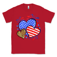 Red American flag leopard hearts Classic Tee - Neo Western
