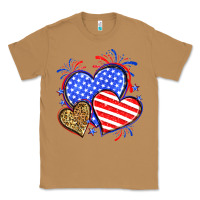 Toasted Coconut American flag leopard hearts Classic Tee - Neo Western