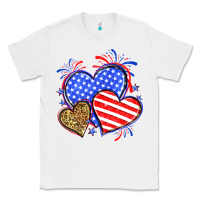 White American flag leopard hearts Classic Tee - Neo Western