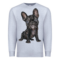 Heather Grey french bulldog Premium Sweatshirt - BarkalooDesign